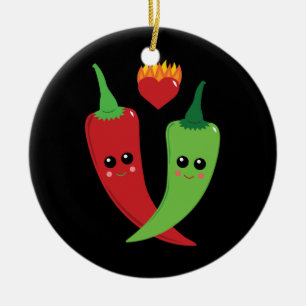 Kawaii Hett Pepper Julgransprydnad Keramik