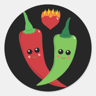 Kawaii Hett Pepper Runt Klistermärke