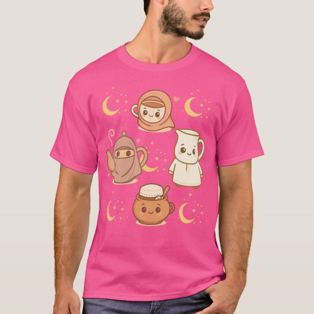 Kawaii Hijabi Teaset T Shirt (Framsida)