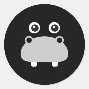 Kawaii Hippo Ansikte Easy Halloween Costume Boys Runt Klistermärke