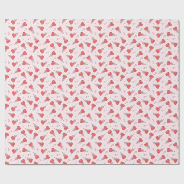 Kawaii Hjärtan Snurrapresentpapper Presentpapper (Platt)