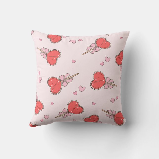 Kawaii hjärtlollipop Kastkudde  Kudde (Baksida)