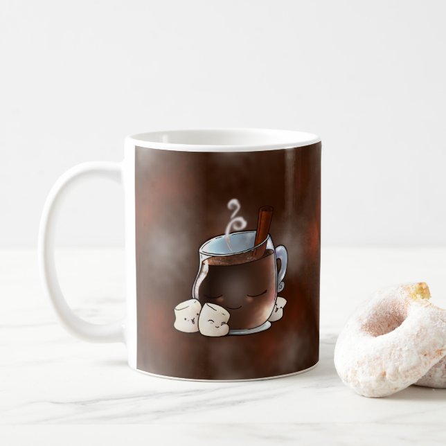 Kawaii hoade choklad och Marshmallows Kaffemugg (Med munk)