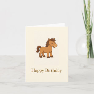 Kawaii Horse Illustration Inbjudan