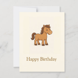 Kawaii Horse Illustration Vykort