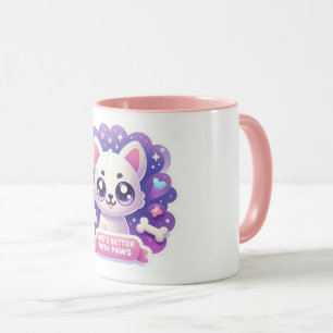Kawaii Hund Life's Better with Tassar Cute Puppy Mugg