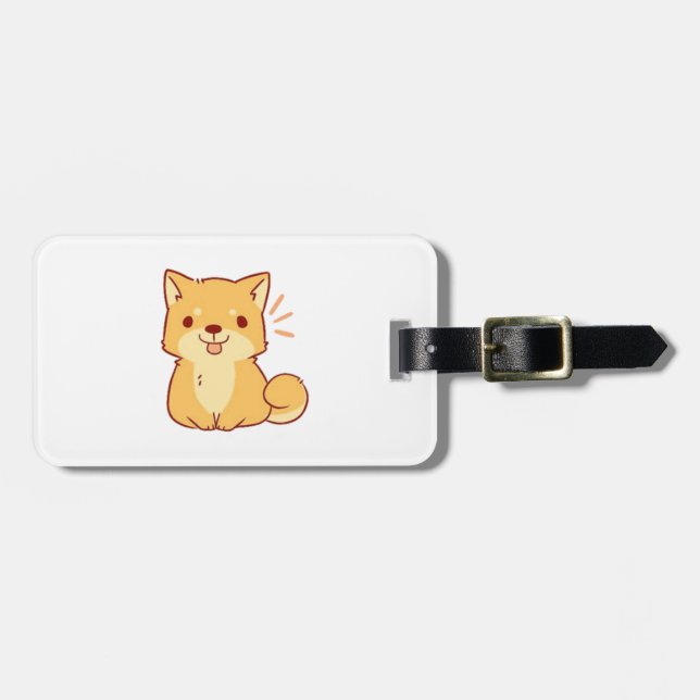 Kawaii hund Shiba Bagagebricka (Horisontell Framsida)