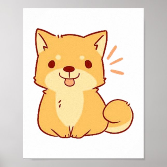 Kawaii hund Shiba Poster (Framsidan)