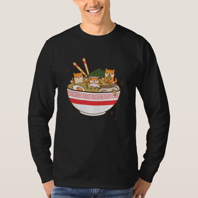 Kawaii hundar som äter Ramen T Shirt (Framsida)