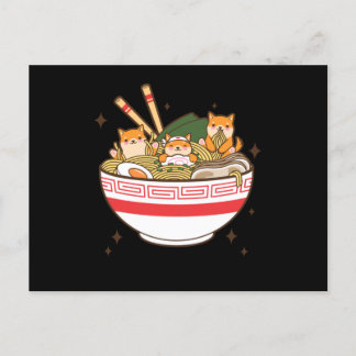Kawaii hundar som äter Ramen Vykort