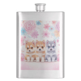 Kawaii Husky Puppies: Pastel Pals-kaffe Fickplunta
