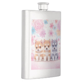 Kawaii Husky Puppies: Pastel Pals-kaffe Fickplunta