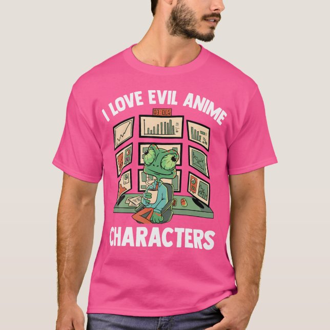 Kawaii I Kärlek Evil Anime Characters Otaku Chamel T Shirt (Framsida)