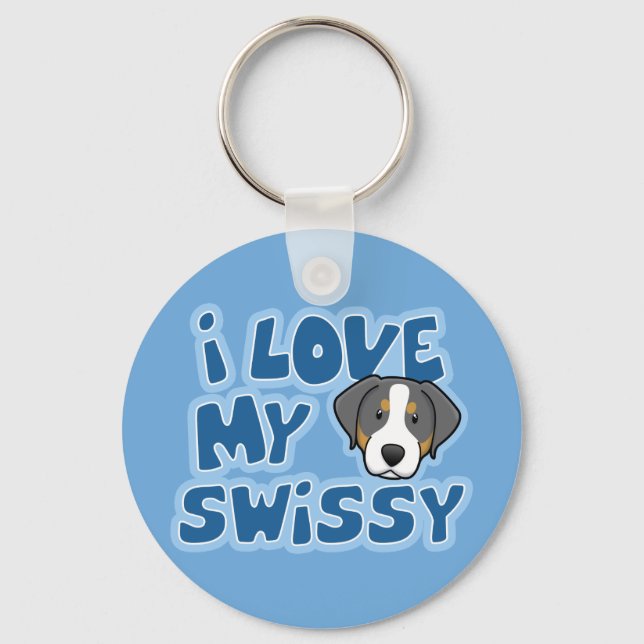 Kawaii I Kärlek My Swissy Nyckelring (Framsida)