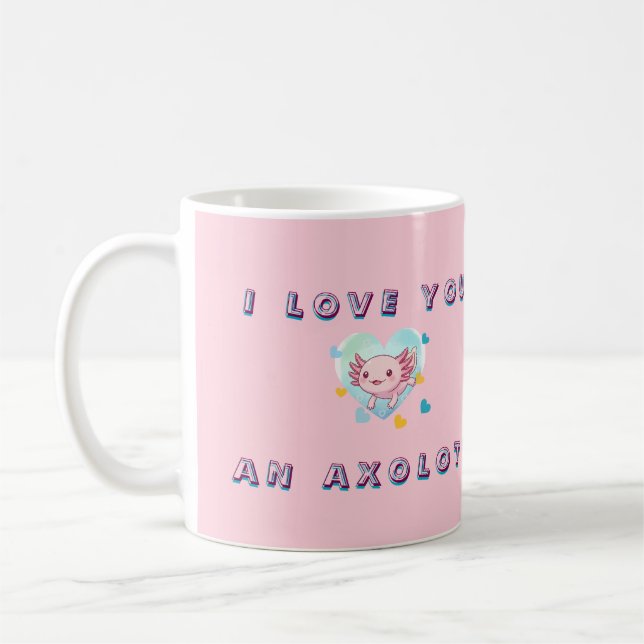 Kawaii I Love You An Axolotl Custom Photo Mug Kaffemugg (Vänster)