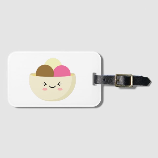 Kawaii Ice Cream Bagagebricka (Framsida horisontal)