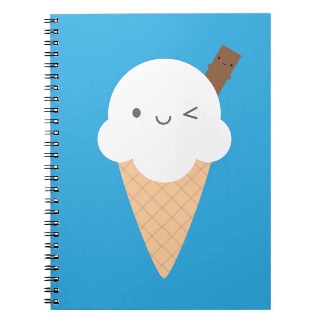 Kawaii Ice Cream Cone Anteckningsbok (Framsidan)