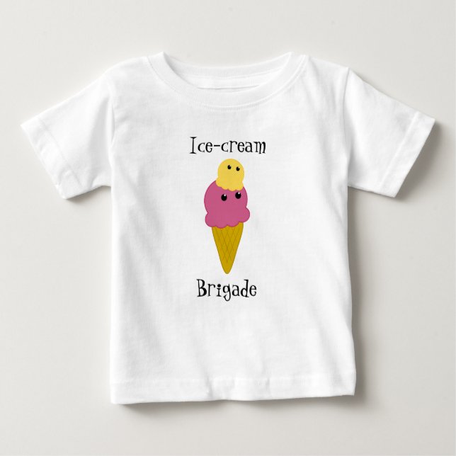 Kawaii Ice Cream Cone Baby T-Shirt (Framsida)