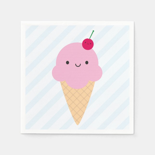 Kawaii Ice Cream Cone Pappersservett (Framsidan)