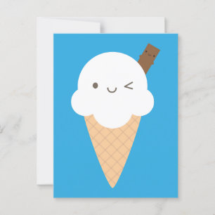 Kawaii Ice Cream Cone Vykort