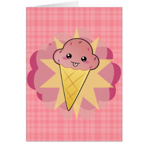 Kawaii Ice Cream Hälsningskort