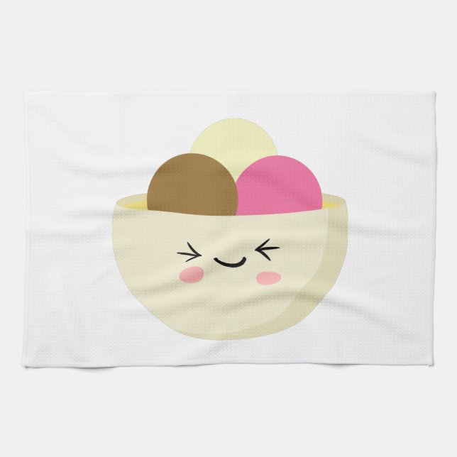 Kawaii Ice Cream Kökshandduk (Horisontell)