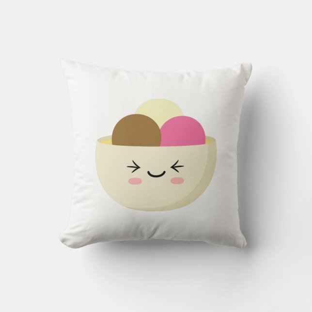 Kawaii Ice Cream Kudde (Framsida)