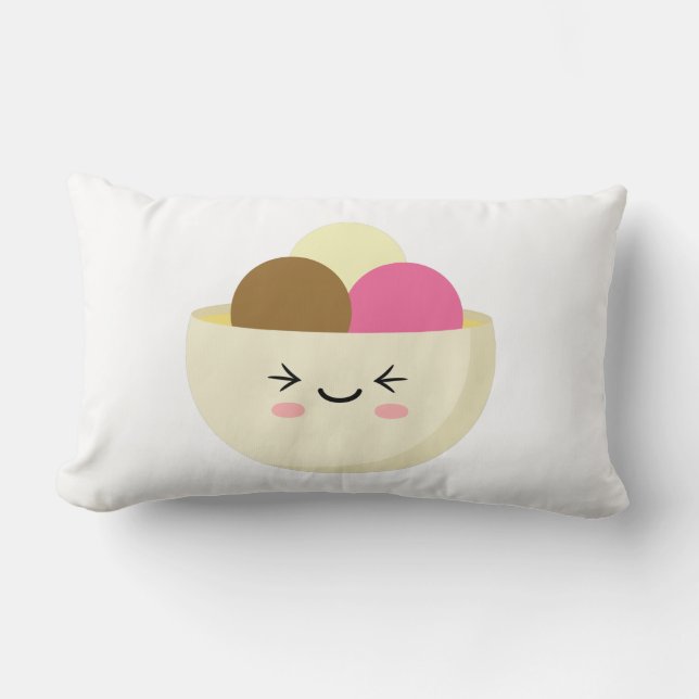 Kawaii Ice Cream Lumbarkudde (Framsida)