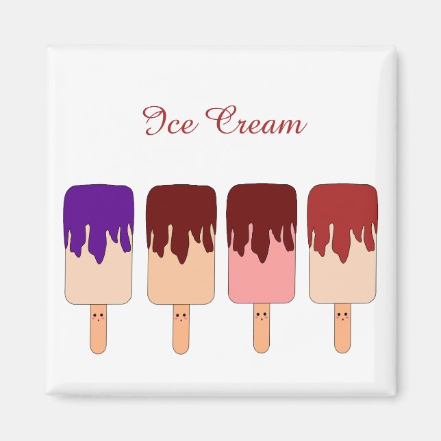 Kawaii Ice Cream Magnet (Framsidan)