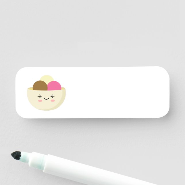 Kawaii Ice Cream Namnbricka (På plats)