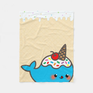 Kawaii Ice Cream Narwhal Fleecefilt