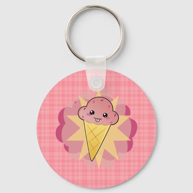 Kawaii Ice Cream Nyckelring (Framsida)