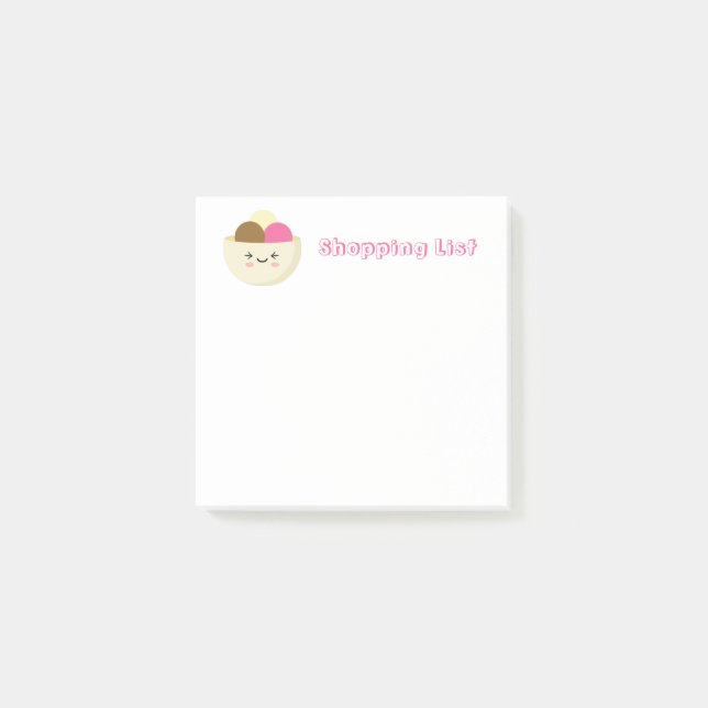 Kawaii Ice Cream Post-it Block (Framsida)