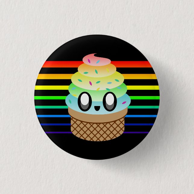 KAWAII ICE CREAM RAINBOW CONE RAND KNAPP (Framsida)