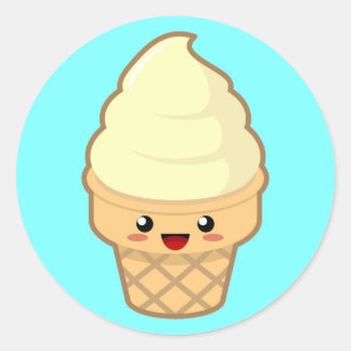 Kawaii Ice Cream Runt Klistermärke
