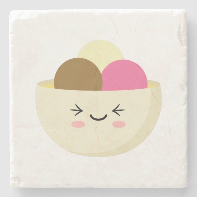 Kawaii Ice Cream Stenunderlägg (Framsidan)