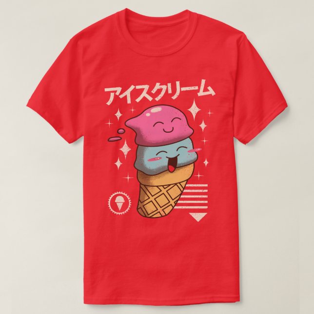 Kawaii Ice Cream T Shirt (Design framsida)