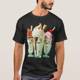 Kawaii Ice Cream Trio Cute Dessert Characters T Shirt