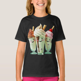 Kawaii Ice Cream Trio Cute Dessert Characters T Shirt