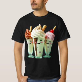 Kawaii Ice Cream Trio Cute Dessert Characters T Shirt