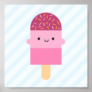 Kawaii Ice Lolly/Popsicle Poster