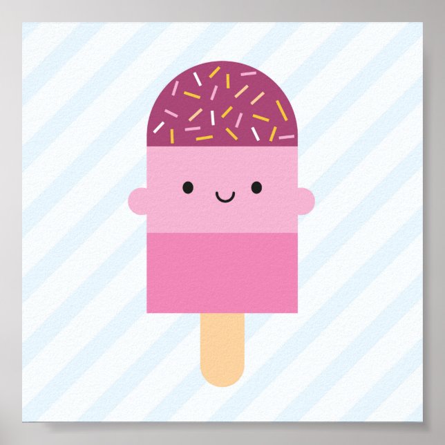 Kawaii Ice Lolly/Popsicle Poster (Framsidan)