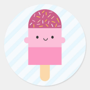 Kawaii Ice Lolly/Popsicle Runt Klistermärke