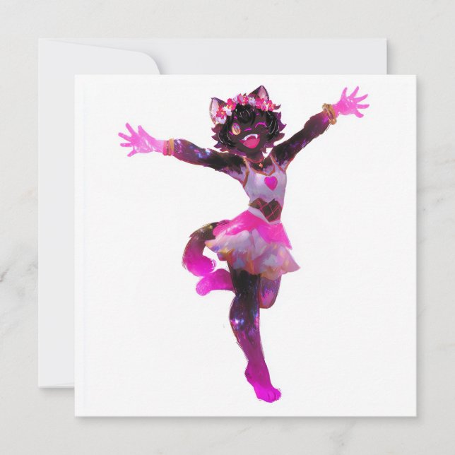 Kawaii Idol Catgirl Inbjudningar (Framsida)