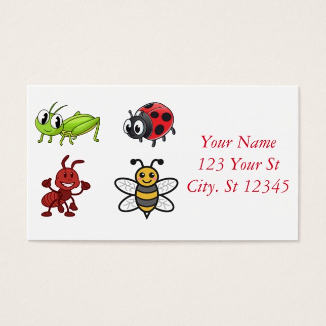 Kawaii Insekter Thunder_Cove Visitkort (Framsidan)