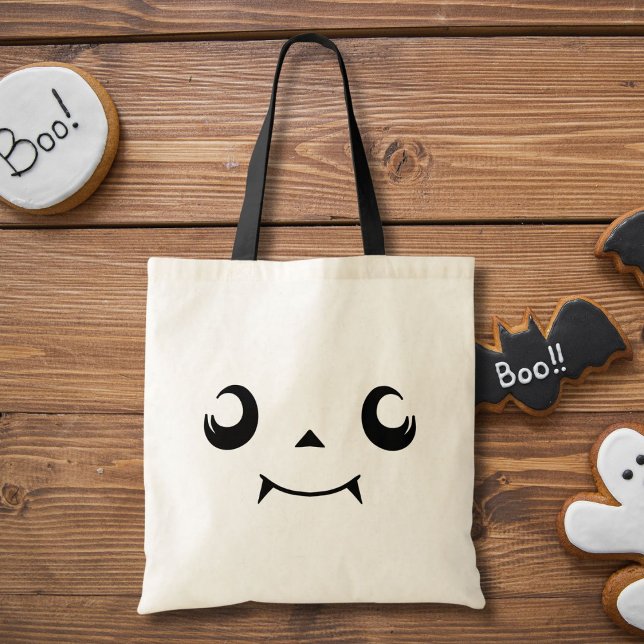 Kawaii Jack "O' Lantern Pumpa Ansikte Med Hörntänd Tygkasse (Skapare uppladdad)