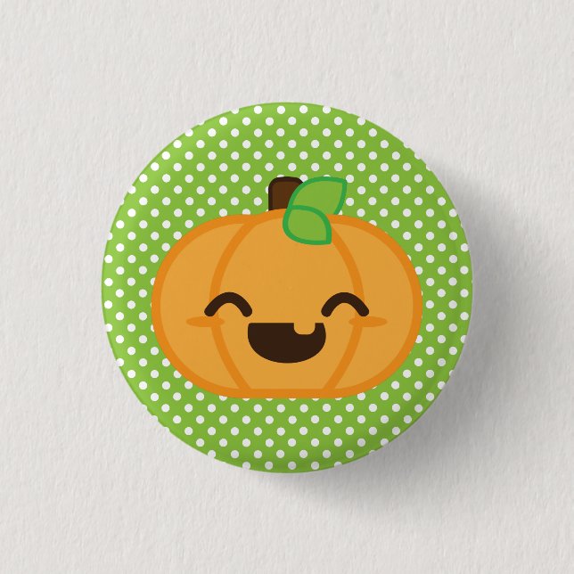 Kawaii Jack o lantern Pumpkin Button Knapp (Framsida)