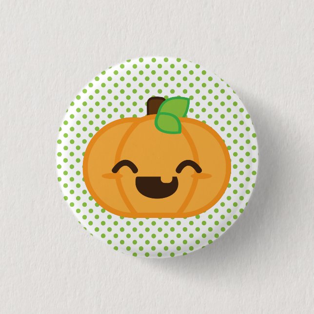 Kawaii Jack o lantern Pumpkin Button Knapp (Framsida)