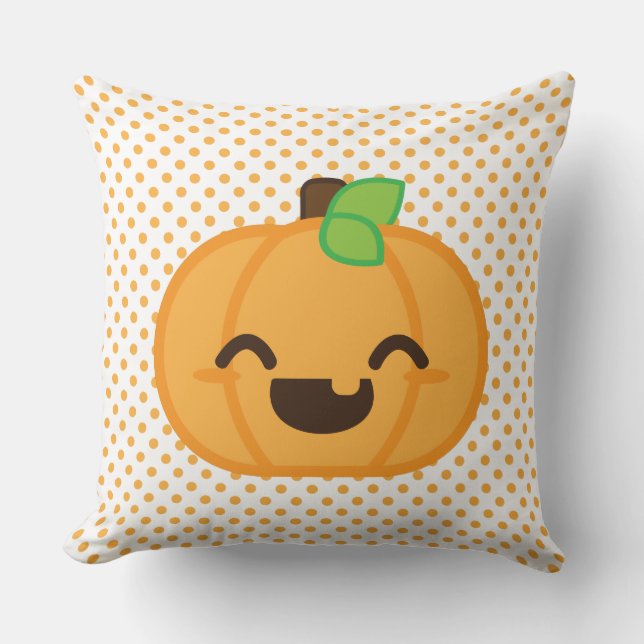 Kawaii Jack o lantern Pumpkin Dekorativ kudde (Framsida)
