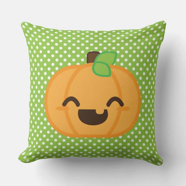 Kawaii Jack o lantern Pumpkin Dekorativ kudde (Framsida)